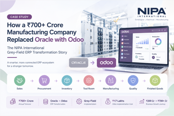 NIPA International ₹700+ crore manufacturing company ERP transformation from Oracle to Odoo
